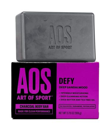 Art of Sport Men s Bar Soap Charcoal Activated Hand Face and Body Soap Sandalwood Fragrance Made with Natural Botanicals Moisturizing Tea Tree Soap Made for Athletes Defy Scent 3.75 Ounce (Pack of 2) Defy 3.75 Ou...
