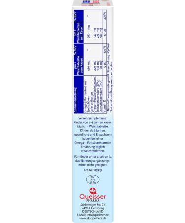 Doppelherz System Omega-3 Family Gel Tabs - 180 mg DHA for Brain Health | 60 Strawberry-Citrus Tabs - International Shipping Available - Buy Online on GoSupps.com