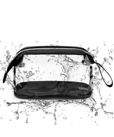 Clear Makeup Bags - Small Travel Cosmetic Bag Waterproof Transparent TSA Approved Toiletry Pouch for Women - Black - Buy Online on GoSupps.com