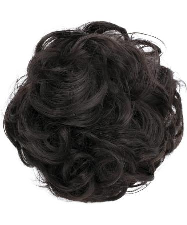 CAISHA PrettyShop Dark Brown Messy Scrunchie Bun Voluminous Wavy Hairpiece | Heat-Resistant Synthetic Fibres #4A G2A - Buy Online on GoSupps.com
