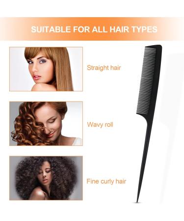 Sularpek 3 Piece Fine Tooth Carbon Fibre Tail Comb Set - Hairdressing & Styling Comb for Women and Men - Anti Static & Heat Resistant - Teasing Hair Comb - Buy Online on GoSupps.com