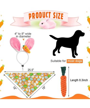 Easter Dog Costume Set: Bunny Ears Headband, Eggs Bandana, Rabbit Chew Toys - Medium to Large Dogs - Easter Party Gifts - Accessories (NO-LED) - Buy Online on GoSupps.com