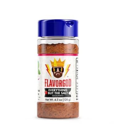 Everything But the Salt Seasoning Mix by Flavor God - Premium All Natural & Healthy Spice Blend for Chicken, Tacos, Salads & Pastas - Kosher, Low Sodium, Dairy-Free, Vegan & Keto Friendly 4.5 Ounce (Pack of 1)