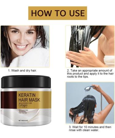 Collagen Hair Treatment for Women Collagen Hair Mask Essence for Dry Damaged Hair Hair Gain Mask for Dry Hair Keratin Hair Mask Deep Repair Conditioner Hair Masks Hair Repair Nourishing Masks - Buy Online on GoSupps.com