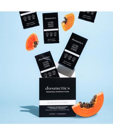 Ultra Teeth Whitening Strips with Papain - 28 Piece Sensitive Formula for Reduced Sensitivity | Non-Slip Whitening Strips for Coffee & Wine Stains | 14 Applications - Buy Online on GoSupps.com