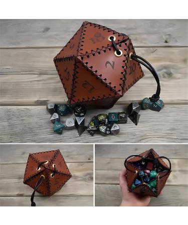 Taivoze Leather D20 Dice Bag - Portable Polyhedral Dice Pouch for RPG Game - DND Dice Bag - Buy Online on GoSupps.com