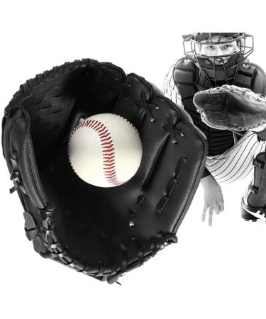Zyyrss Baseball Glove for All Ages | Softball & Sports Stroke PU Leather Left-Hand Glove | 10.5 Inches Black - Buy Online on GoSupps.com