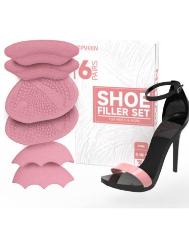 Metatarsal Pads Heel Cushions Inserts Shoe Filler for Loose Shoes Heel Pads and Ball of Foot Cushions for Pain Relief Improved Shoe Comfort Shoes Too Big and Prevent Heel Pain Blisters (Pink).