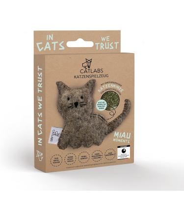 Catlabs Sustainable Cat Toys | Cuddly Cat with Catnip | 100% Natural Sheep Wool | Refillable & Eco-Friendly | Fair Manual Work for Your Cat - Buy Online on GoSupps.com