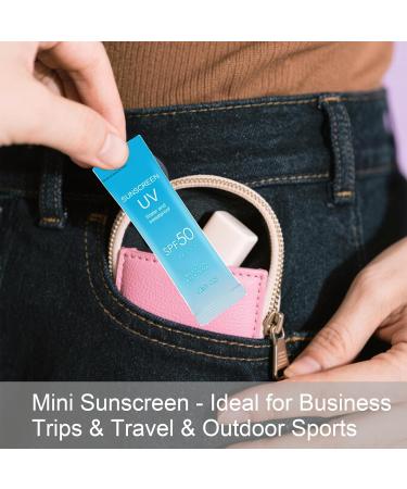40PCS Mini Sunscreen with Hyaluronic Acid SPF50+ PA+++ Travel Size Sunscreen Bulk (4ml Each) Lightweight & Non-Greasy & Hydrating Waterproof Face & Body Sunscreen for Outdoor Vacation Daily Use - Buy Online on GoSupps.com