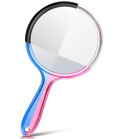 OWBIA Hand Mirror, Double-Sided Handheld Mirror for Makeup, 1X/3X Magnification, One Piece (Assorted Color Frames),Small Size Assorted Color Small