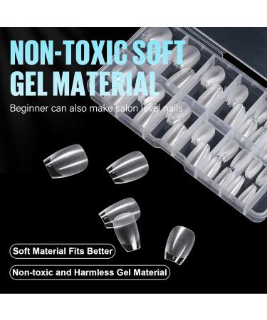 Tomicca Ballerina Short Nail Tips - 192 Pieces Pre-shaped Half Matte Gel & Acrylic Full Cover Tips 12 Sizes for Stunning Nail Art - Buy Online on GoSupps.com