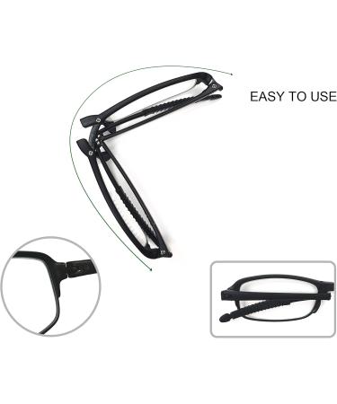PANTONA Foldable Reading Glasses | Lightweight Presbyopia Frames | Portable Black 2.50 with Mini Bag - International Shipping Available - Buy Online on GoSupps.com