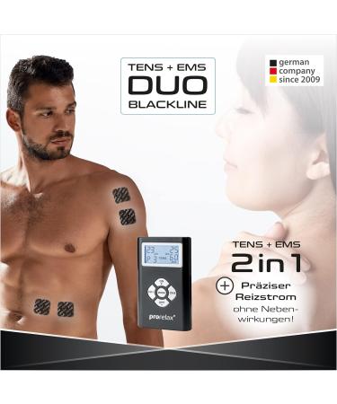 Prorelax Tens/Ems Duo Blackline | Electrotherapy Device for Chronic Pain & Muscle Building | Dual Therapy Massage Device for Tension Relief - Buy Online on GoSupps.com