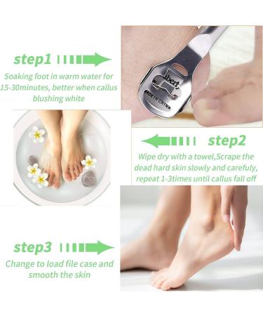 Premium Hornhaut Hobel Foot Care Set - Stainless Steel Footfish Flat File Lifter Nail Clipper & 10 Blades International Shipping - Buy Online on GoSupps.com