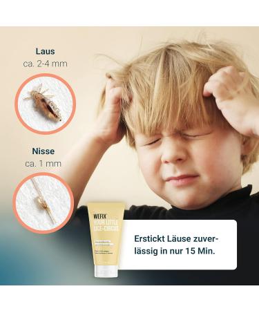 Wefix Lice Mittel Head Lice Set + Nissenkamm | Fast & Effective Lice Treatment in 15 Minutes - Comb Set Alternative to Lice Shampoo - Buy Online on GoSupps.com