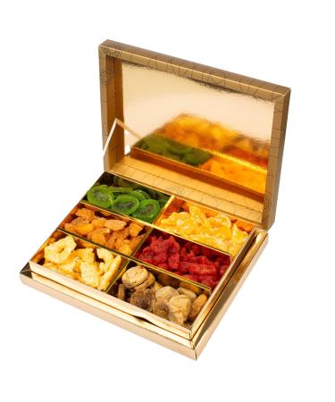 Luxury Dried Fruits Selection - 1400g Gold Gift Box | Exotic Crystallised Fruit | Suitable for Vegans Vegetarian Halal Kosher and Gluten Free Diets