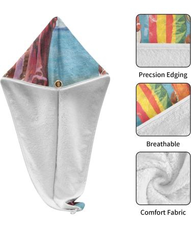 Skeleton Beach Hair Towel 2 Pack - Super Absorbent Quick Dry Hair Turbans for Women & Girls - Buy Online on GoSupps.com