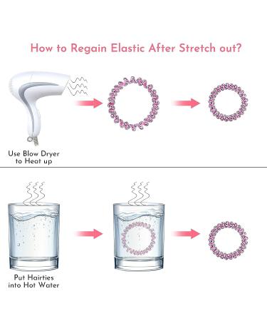 Spiral Hair Ties Set - 8 Pack Coil Hair Accessories for Active Women in Pink-Purple | Strong Grip Hair Scrunchies - Buy Online on GoSupps.com