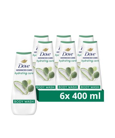 Dove Advanced Care Hydrating Care Body Wash Body Cleanser shower gel with aloe & birch water for instantly lotion-soft skin 6x 400 ml