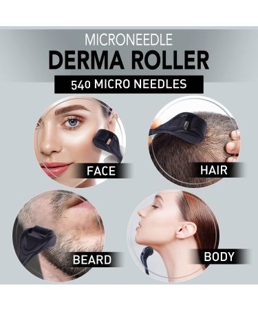 MOOKARDILANE 540 Stainless Steel Derma Roller 0.50 for Beard, Hair & Skin - Home Microneedling Roller with Storage Case - Buy Online on GoSupps.com