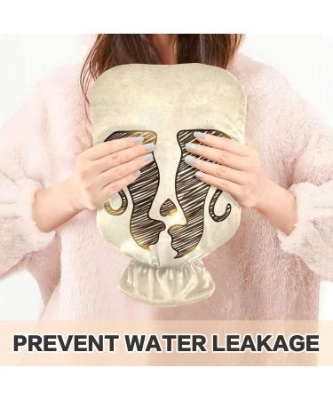 Hot Water Bottle 2L with Cover - Loving Cats Design | Pain Relief & Winter Hand Feet Warmer - International Shipping Available - Buy Online on GoSupps.com