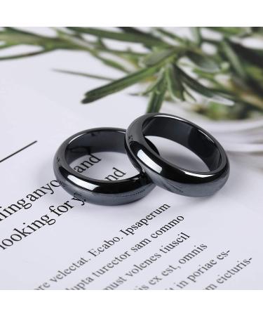 Genuine Hematite Ring for Men and Women - Root Chakra Balancing Jewelry Gift - Size 6-12 - Buy Online on GoSupps.com