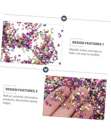 FRCOLOR 1 Glass Chip Nail Filler Metallic Chips for Nail Arts Crushed Irregular Glass Craft Crushed Glass Irregular Glass Glitter Epoxy Crushed Glass Mirror Vase Manicure 3D Small Crystal 0.5X0.3cm Colorful - Buy Online on GoSupps.com