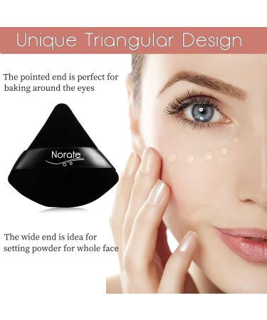 4-Piece Soft Velour Triangle Powder Puff Set for Face & Body | Makeup Tool for Foundation & Setting Powder - Black - Buy Online on GoSupps.com