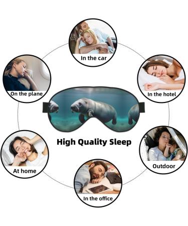 Shop Unisex Manatee Animal Print Eye Mask - Soft Adjustable Sleeping Face Mask for Restful Sleep - Buy Online on GoSupps.com