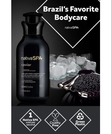 Nativa Spa Caviar Body Lotion by O Boticario | 30 Hours Of Hydration | Lo o Hidratante | Fragranced Skin Moisturizer with Purified Quinoa Drops (13.5 fl oz) - Buy Online on GoSupps.com