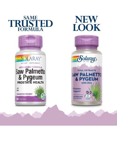 Solaray Pygeum & Saw Palmetto Supplement 60ct - Prostate Support - Buy Online on GoSupps.com