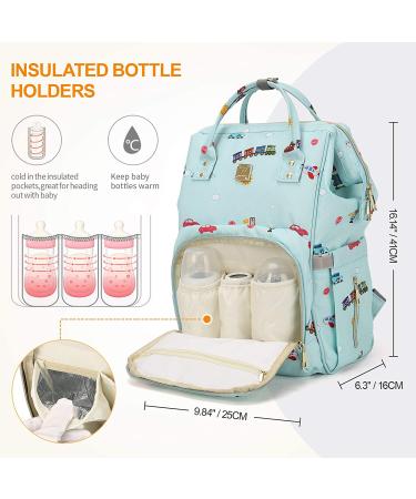 Diaper Bags Backpack Baby Bag for Mom Dad Baby Girls Boy  Cute Mult Diaper Nappy Bag Travel Back Pack Waterproof Maternity Changing Bag Baby Stuff with USB Charging Port Stroller Straps Large Blue - Buy Online on GoSupps.com