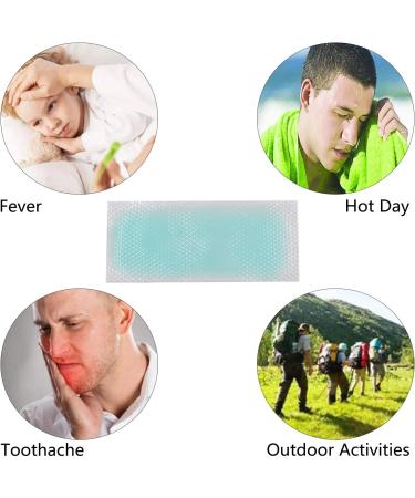20 Sheets Fever Cooling Gel Patches - for Kids, Adults & Pets | Relieve Headache, Toothache & Fatigue - Effective Cooling Forehead Strips - Buy Online on GoSupps.com
