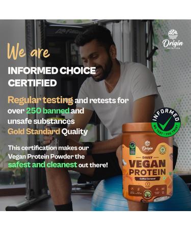 Ori Gin 100% Natural Vegan Protein Powder - Easy Digest Coffee Caramel 25g Plant-Based Protein Gluten & Dairy Free No Added Sugar Non-GMO - 7 Servings (258g - Buy Online on GoSupps.com
