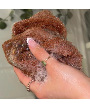 Body Scrubber Net - Smoother Skin Mesh with Back Scrubber Sponge Sponge Body Net for Sensitive Skin Multi-purpose Body Scrubber for Body Coffee - Buy Online on GoSupps.com