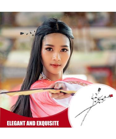Lurrose 2 Pieces Metal Hair Stick Vintage Flower Hair Sticks Chinese Hair Sticks Hair Pin Retro Hair Stick Hair Accessories Headpiece for Girls Women DIY Hair Accessories Gift - Buy Online on GoSupps.com