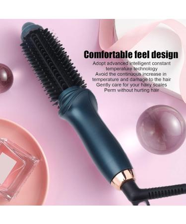 2 In 1 Curling Brush & Straightener - Portable Green Electric Hair Tool | Dual Purpose Curling Iron - US Plug 110V - Buy Online on GoSupps.com