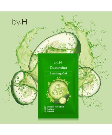 by.H Pure Cucumber Gel Organic Pouch (30 PC) - Skin Care Cucumber Cooling Gel with Extracts for Sunburn and Soothing Relief | Food Grade Non-Sticky Formula for Sensitive Skin - Buy Online on GoSupps.com