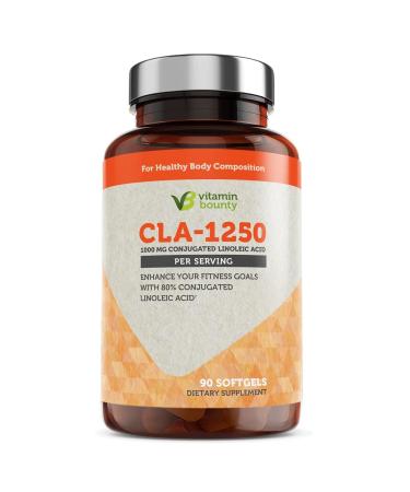 Vitamin Bounty CLA 1250mg - Conjugated Linoleic Acid, CLA Supplements Weight Loss for Women and Men, CLA Pills, CLA Capsules, Non Stimulating & Premium Quality - 90 Softgels