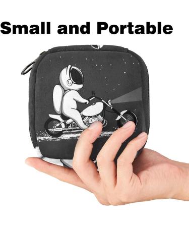 Buy Cute Space Motorcycle Menstruation Pad Bag with Zipper - Stylish Tampon Collection Bags for Women & Girls - Buy Online on GoSupps.com