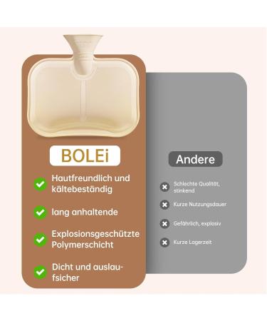 Buy Bolei Heat Bottle Belts - Leakproof Natural Rubber Hot Water Bottle with Soft Waist Cover for Pain Relief - 130cm Long Gray Heat Belt - Buy Online on GoSupps.com
