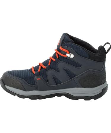 Jack Wolfskin Unisex-Youth MTN Attack 3 Texapore Mid K Hiking Boot Big Kid (8-12 Years) 11 Big Kid Dark Blue/Orange