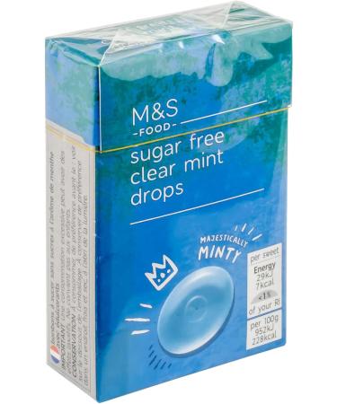 M&S Sugar Free Clear Mint Drops Hard Boiled Peppermint Sweets with Sweeteners Vegan - Set of 4 x 42g Boxes - Buy Online on GoSupps.com