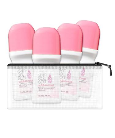 Avon Skin So Soft Deodorant 4 Pack - Soft & Sensual Anti-Perspirant 2.6 Oz Bundle with Travel Case | Ideal Travel Size Deodorant for Women - Buy Online on GoSupps.com