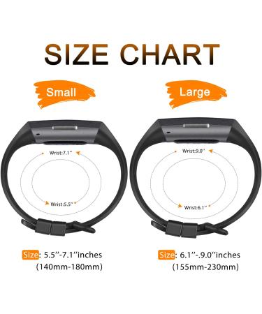 Pack of 3 Silicone Bands for Fitbit Charge 4/3/3 SE - Waterproof & Breathable Wristbands for Women and Men (Large, Black/Navy Blue/Gray) - Buy Online on GoSupps.com