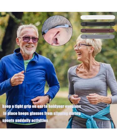 6 Pairs Silicone Anti-Slip Glasses Ear Pads & Hooks - Comfort for Sunglasses & Reading Glasses - Black White Gray Brown - Buy Online on GoSupps.com