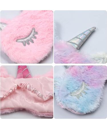 Kids Unicorn Eye Mask Set - Cute Plush Sleep Cover for Girls & Toddlers - 2pcs - Buy Online on GoSupps.com