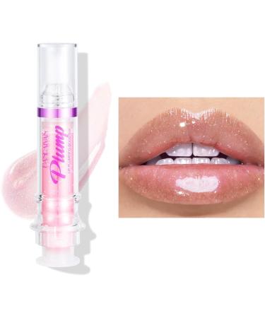 Chili Extract Plumping Lip Oil - Clear Pink Instant Plumper Gloss | Hydrating & Nourishing Tinted Lip Balm Liquid Lipstick - Day & Night Moisturizing Repair Lip Oil (02#) - Buy Online on GoSupps.com