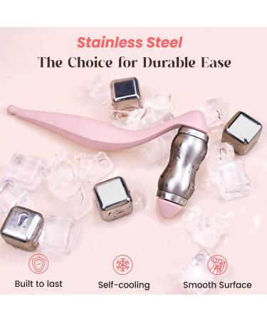 Rena Chris Stainless Steel Face Roller | Metal Facial Massager for Puffiness Reduction - Ideal Skin Care Gift for Women (Silver - Buy Online on GoSupps.com